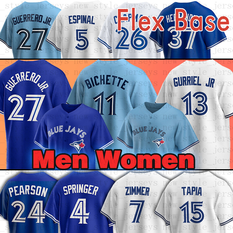 Blue 27 Vladimir Guerrero Jr. Jays Baseball Jerseys Bo Bichette Lourdes Gurriel Jr. George Springer Nate Pearson Raimel Tapia Bradley Zimmer 5 Santiago Espinal, Men(lan niao)
Blue 27 Vladimir Guerrero Jr. Jays Baseball Jerseys Bo Bichette Lourdes Gurriel Jr. George Springer Nate Pearson Raimel Tapia Bradley Zimmer 5 Santiago Espinal, Men(lan niao)