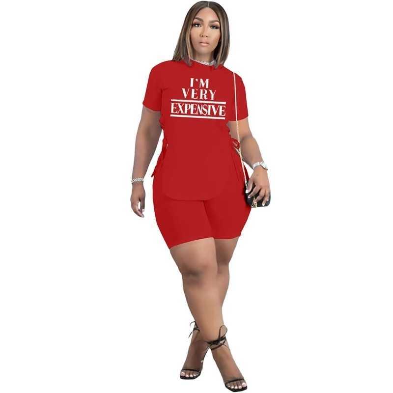 Plus Size Summer Women Tracksuits Solid T-shirt + short Pants Ripped Jogger Suits 2 PCS Sets Letter Printed Outfits S-4XL Designer Clothing