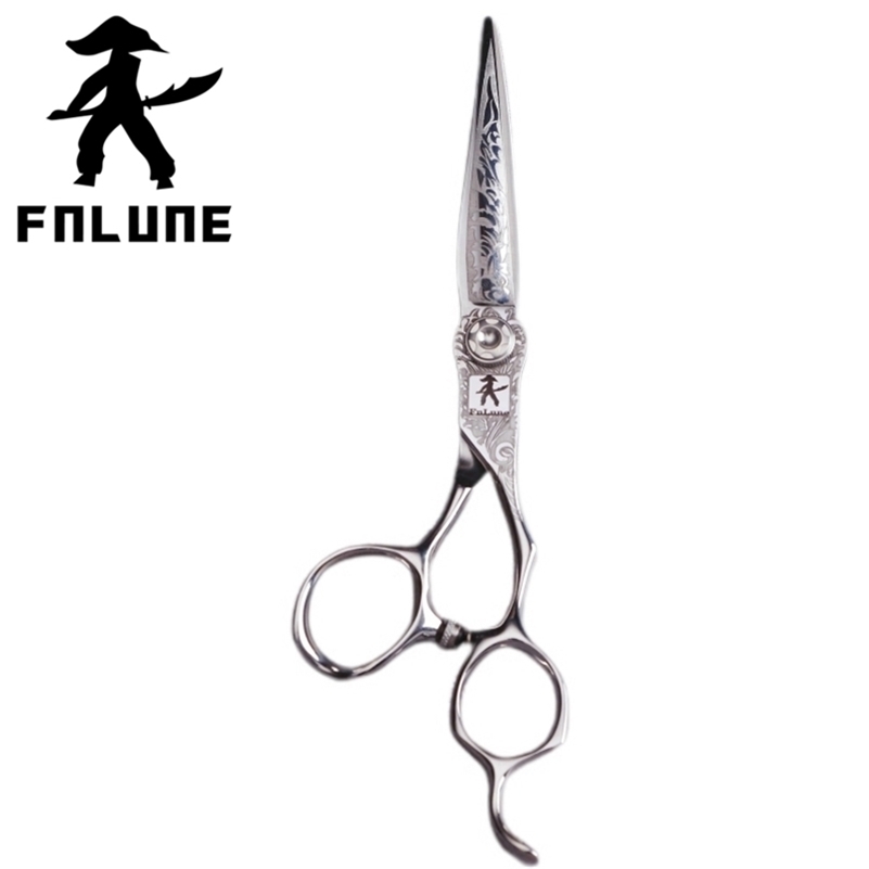 FnLune 6.0 6.8 inch Tungsten Steel Pattern Top Professional Hair Salon Scissors Cut Barber Accessories Haircut Shear 220317