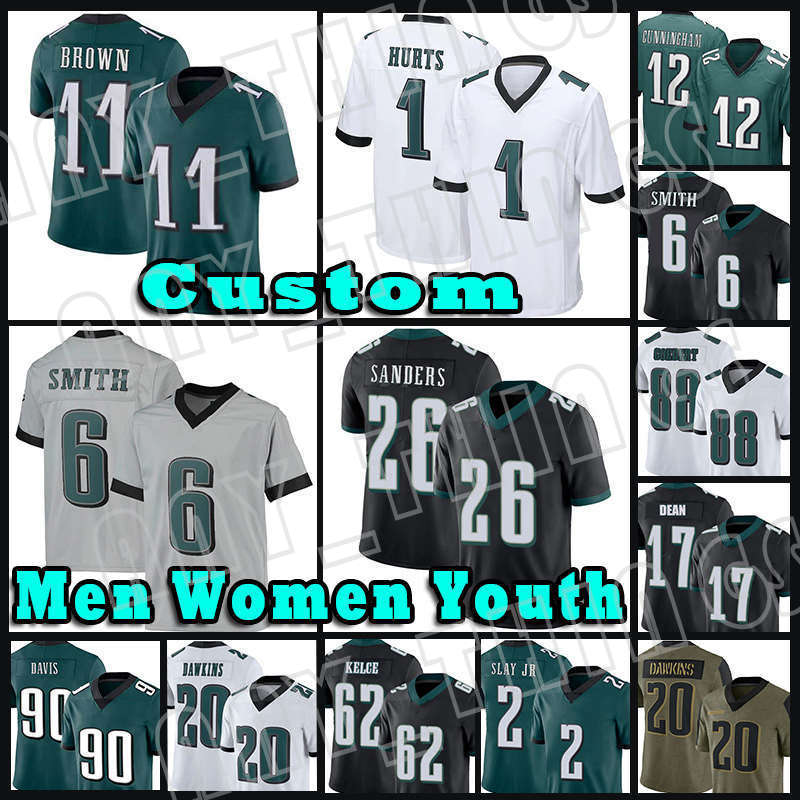 1 Jalen Hurts 11 A.J. Brown 6 DeVonta Smith Football Jersey 20 Brian Dawkins 62 Jason Kelce 90 Davis 17 Dean 68 Mailata 92 Reggie White 2 Darius Slay Jr 12 Randall Cunningham, Custom men (lao ying)
1 Jalen Hurts 11 A.J. Brown 6 DeVonta Smith Football Jersey 20 Brian Dawkins 62 Jason Kelce 90 Davis 17 Dean 68 Mailata 92 Reggie White 2 Darius Slay Jr 12 Randall Cunningham, Custom men (lao ying)