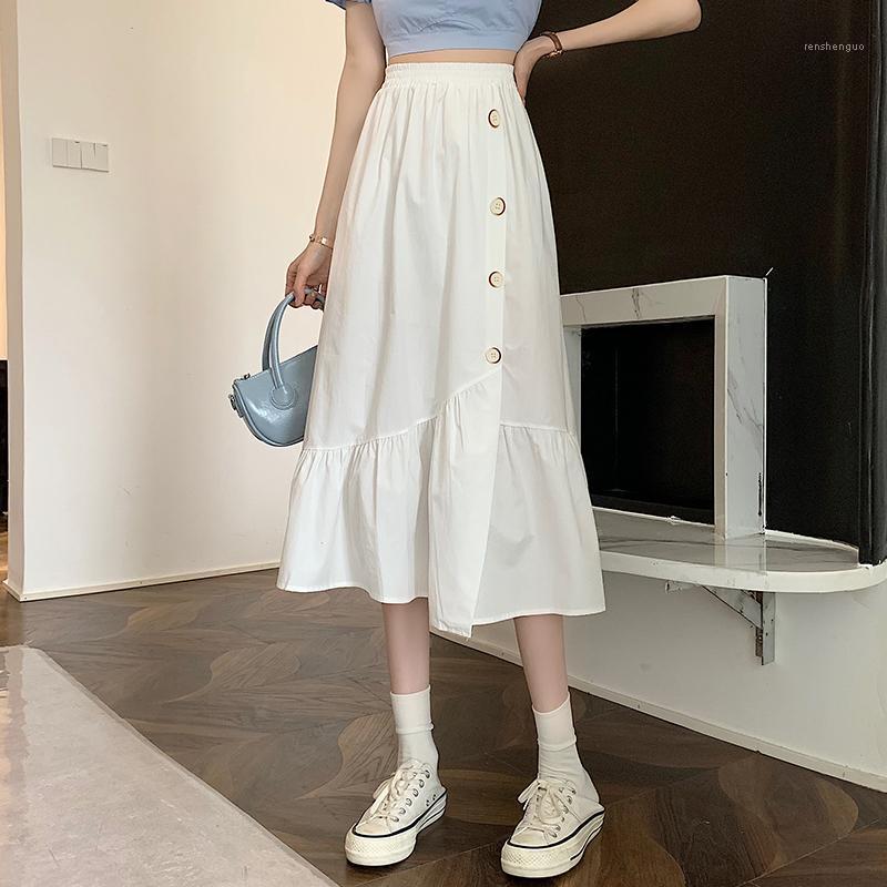 Skirts 2022 Summer Korean Style Small Design Sense Button Stitching Wild High Waist Thin A-line Womens Fashion, 01
Skirts 2022 Summer Korean Style Small Design Sense Button Stitching Wild High Waist Thin A-line Womens Fashion, 01