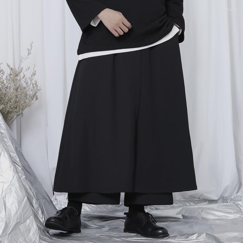 Men' Pants Men' Yamamoto Style Solid Color Wide Leg Casual Loose Nine Straight Skirt False Two SetsMen, Black
Men' Pants Men' Yamamoto Style Solid Color Wide Leg Casual Loose Nine Straight Skirt False Two SetsMen, Black