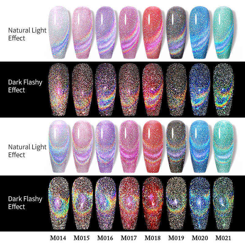 NXY Nail Gel Reflective Cat Magnetic Laser Polish Rainbow Sparkling Semi Permanent Soak Off Uv Led Varnish Art 0328
