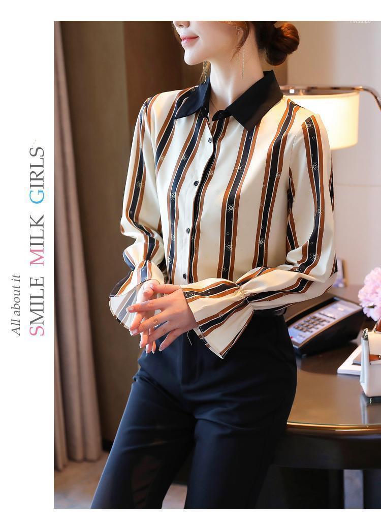 Western Style Spring And Autumn Women' Striped Lapel Chiffon Shirt Cardigan Female Bottoming Blouses & Shirts, Camel
Western Style Spring And Autumn Women' Striped Lapel Chiffon Shirt Cardigan Female Bottoming Blouses & Shirts, Camel