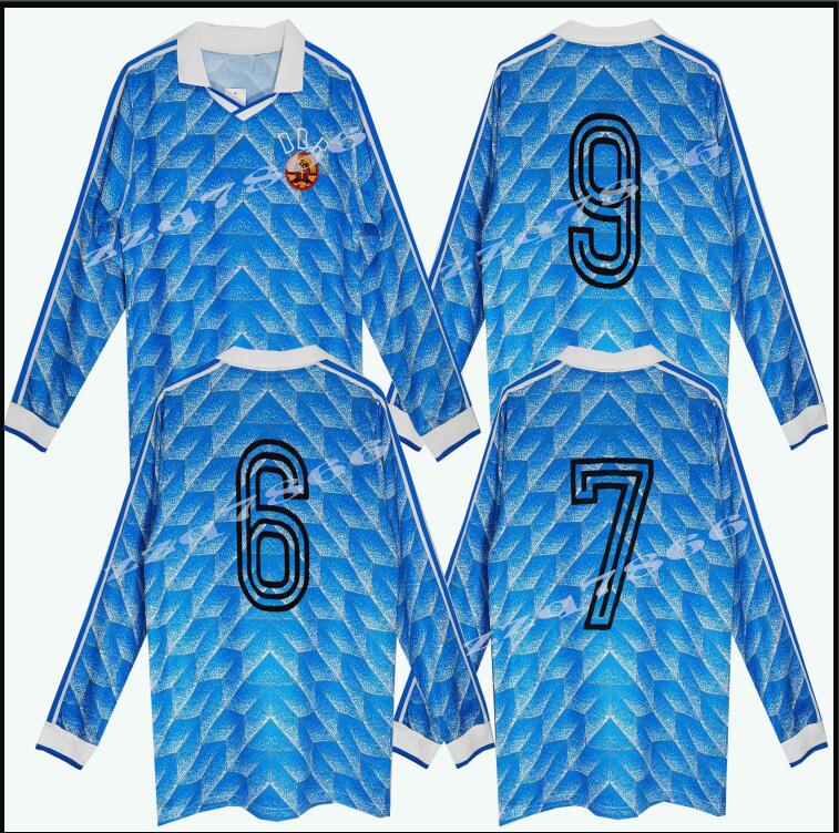 1988 1990 DDR retro soccer jersey 88 90 EAST gerMan Stubner Kirsten Sammer Andreas Thom Thomas Doll classic vintage Long sleeve football shirt, Blue
1988 1990 DDR retro soccer jersey 88 90 EAST gerMan Stubner Kirsten Sammer Andreas Thom Thomas Doll classic vintage Long sleeve football shirt, Blue