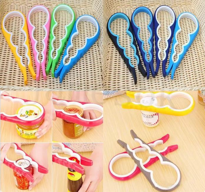 4 in 1 Handy Anti-slip Can Lid Screw Opener Bottle Opener for Pop/Beer Bottle Jar Kitchen Twist Tool Bottle Cap Launcher DHL Fast
4 in 1 Handy Anti-slip Can Lid Screw Opener Bottle Opener for Pop/Beer Bottle Jar Kitchen Twist Tool Bottle Cap Launcher DHL Fast
