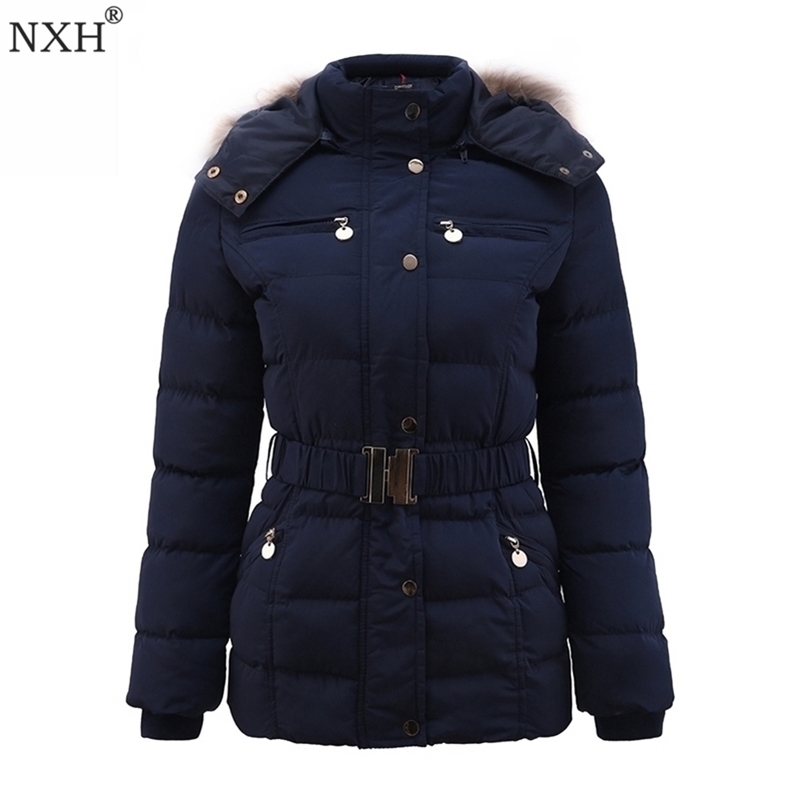 NXH Winter Womens Thick Coat Adjustable Waist pockets Fur Hooded Ladys Warm Jackets Botton Zipper Slim Clothing Brand 201026, Blue
NXH Winter Womens Thick Coat Adjustable Waist pockets Fur Hooded Ladys Warm Jackets Botton Zipper Slim Clothing Brand 201026, Blue