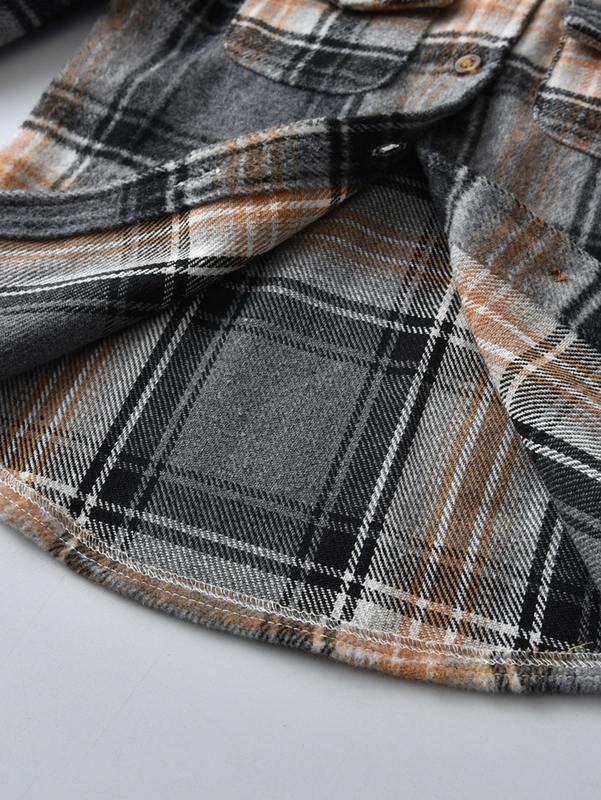 Toddler Boys Plaid Button Through Overcoat SHE