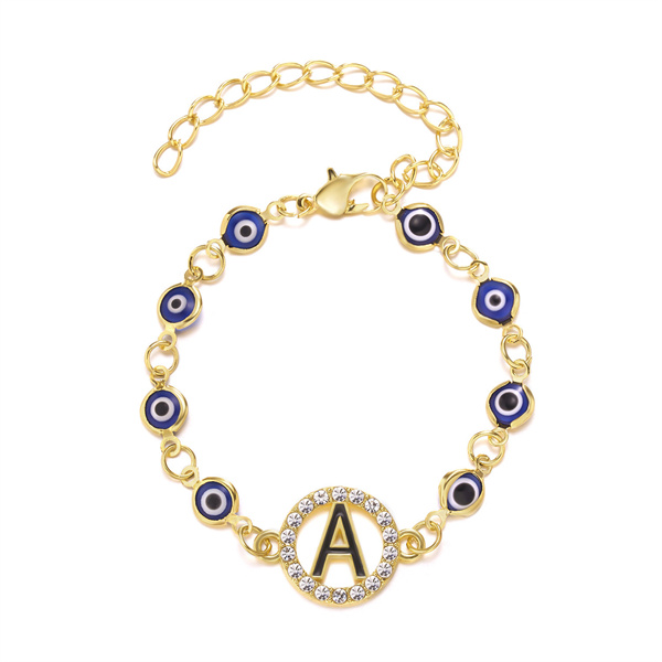 Turkey Lucky Evil Eye Charm Bracelets Rhinestone Blue Eye Letter Bracelet Ladies Mens Gothic Jewelry AB747
Turkey Lucky Evil Eye Charm Bracelets Rhinestone Blue Eye Letter Bracelet Ladies Mens Gothic Jewelry AB747