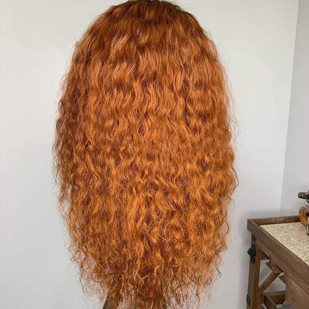 Ginger Orange Color 13x4 Lace Front Wigs Human Hair Glueless Transparent Lace Curly Wig for Black Women Pre Plucked Bleached Knots