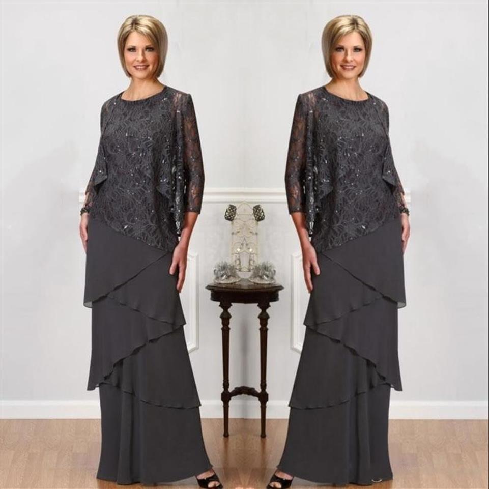 2019 New Gray Sheath Mother Off Bride Dresses Jewel Neck Lace Appliques With Jacket Chiffon Tiered Long Plus Size Evening Prom Par316e
2019 New Gray Sheath Mother Off Bride Dresses Jewel Neck Lace Appliques With Jacket Chiffon Tiered Long Plus Size Evening Prom Par316e