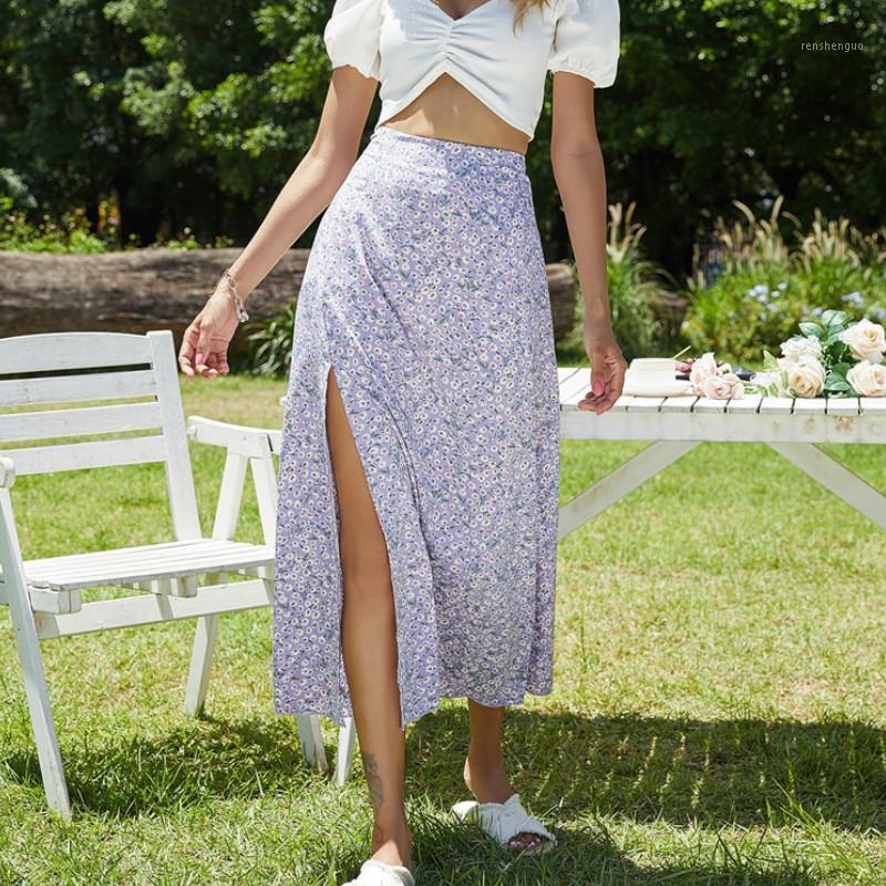 Female Casual Beach Split Skirts Summer Boho Sweet Holiday Bottoms Women High Waist Floral Print Midi Skirt 2022, Blue
Female Casual Beach Split Skirts Summer Boho Sweet Holiday Bottoms Women High Waist Floral Print Midi Skirt 2022, Blue