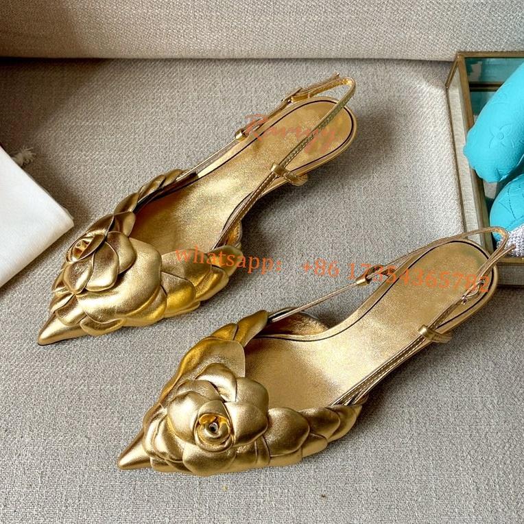 Sandals Gold Pointy Toe Kitten Heel Sandal Women Summer Luxury Design Genuine Leather Flower Pump Sheepskin Dress Slingback Shoes, As photo
Sandals Gold Pointy Toe Kitten Heel Sandal Women Summer Luxury Design Genuine Leather Flower Pump Sheepskin Dress Slingback Shoes, As photo