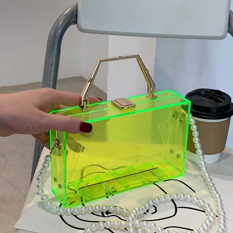 Evening Bags Designer Women Handbag Fashion Jelly Transparent Crossbody Bags Luxury Pearl Chain Small Square Shoulder Bag Vintage Tote Y0615, Dark green
Evening Bags Designer Women Handbag Fashion Jelly Transparent Crossbody Bags Luxury Pearl Chain Small Square Shoulder Bag Vintage Tote Y0615, Dark green