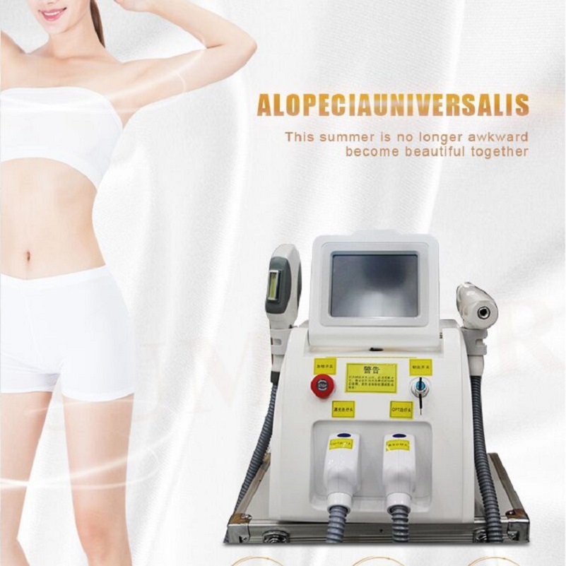 Multi-Functional Beauty Equipment 2 in 1 IPL OPT Hair Removal Machine Laser Tattoo Removal Eyebrow Washing Machine Nd Yag Laser Q Switch