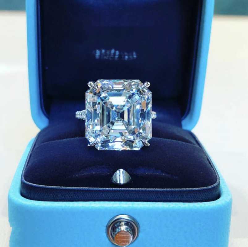 Cluster Rings Original 925 Silver Square Ring Asscher Cut Created Moissanite Wedding Engagement Cocktail Women Topaz Finger Fine JewelryClus