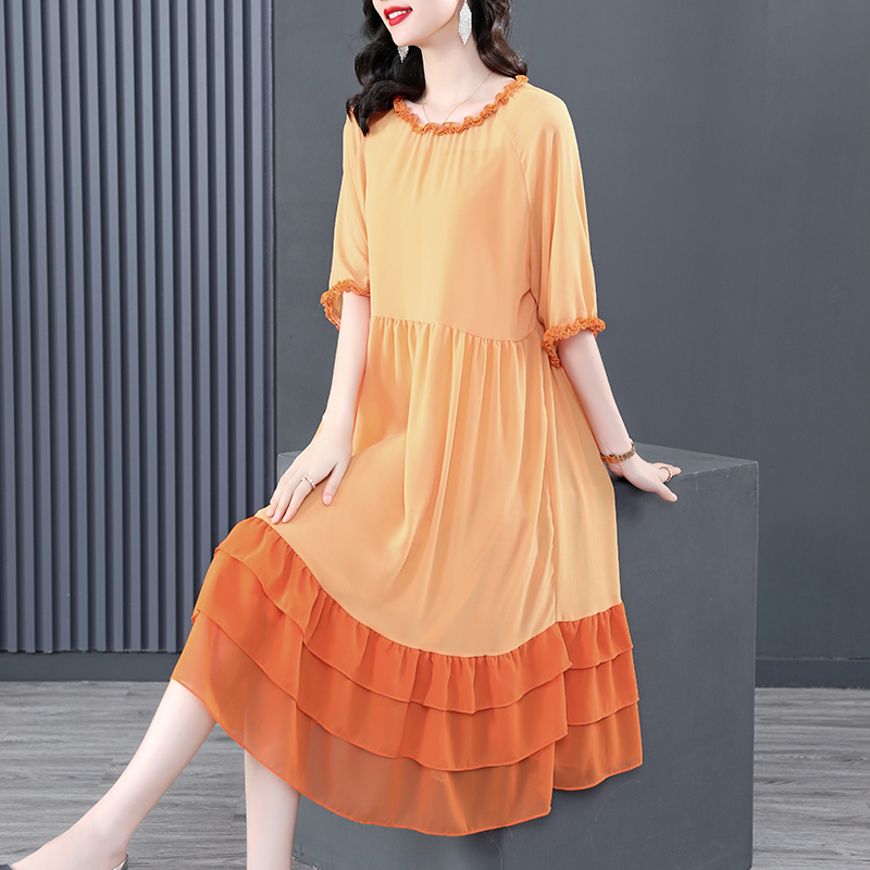 8596# YM New Summer Women Casual Dresses Ruffled Collar Half Sleeve Color Block Sweet Lotus Leaf Dress Ladies Loose Fashion Clothes M-XXXL, As the picture
8596# YM New Summer Women Casual Dresses Ruffled Collar Half Sleeve Color Block Sweet Lotus Leaf Dress Ladies Loose Fashion Clothes M-XXXL, As the picture