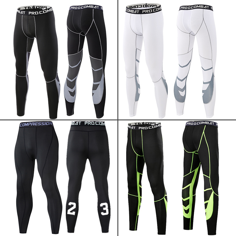 Mens Compression Pants Male Tights Leggings for Running Gym Sport Fitness Quick Joggings Workout White Black Trousers 220727