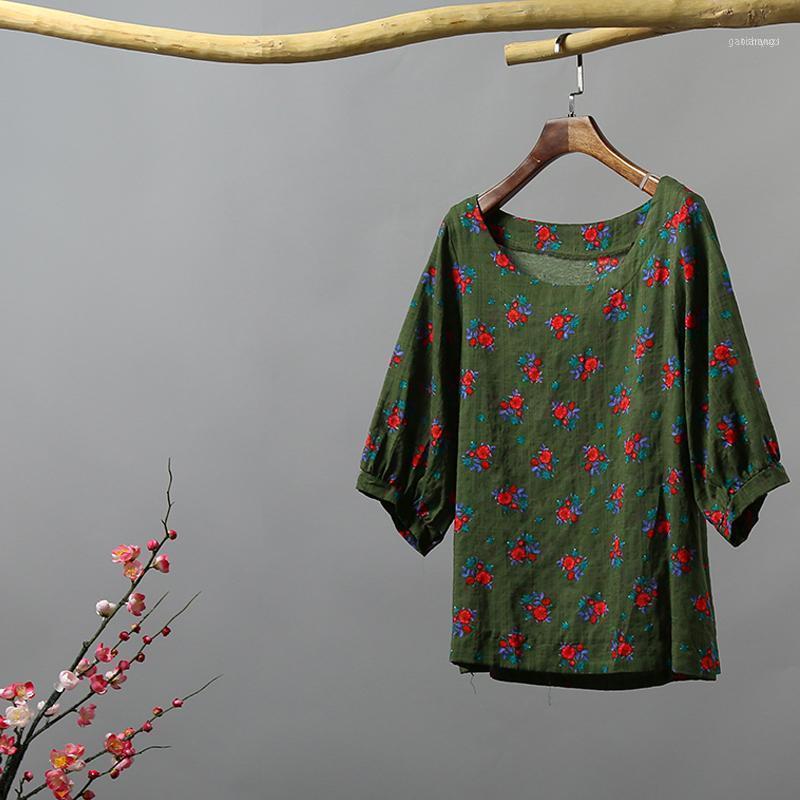Women Cotton Linen Blouse Vintage Floral Printed 3/4 Sleeve Casual Loose Shirts Ethnic Bohemian Shirt Tees Tops Plus Size Blusas Women, Green
Women Cotton Linen Blouse Vintage Floral Printed 3/4 Sleeve Casual Loose Shirts Ethnic Bohemian Shirt Tees Tops Plus Size Blusas Women, Green