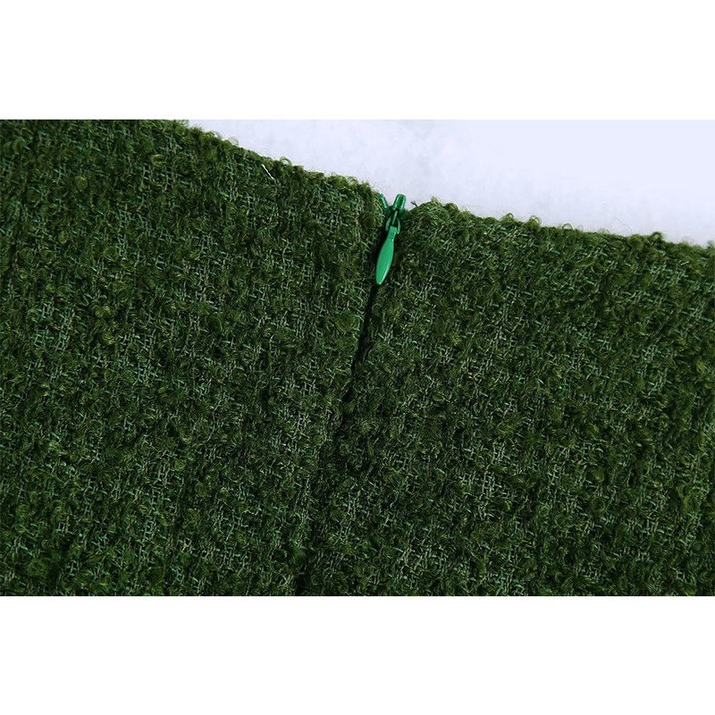 Willshela Women Fashion Mini Skirt with Chain Detail High-waist Front Slit Hem Invisible Back Zipper Chic Lady Woman Short 220322