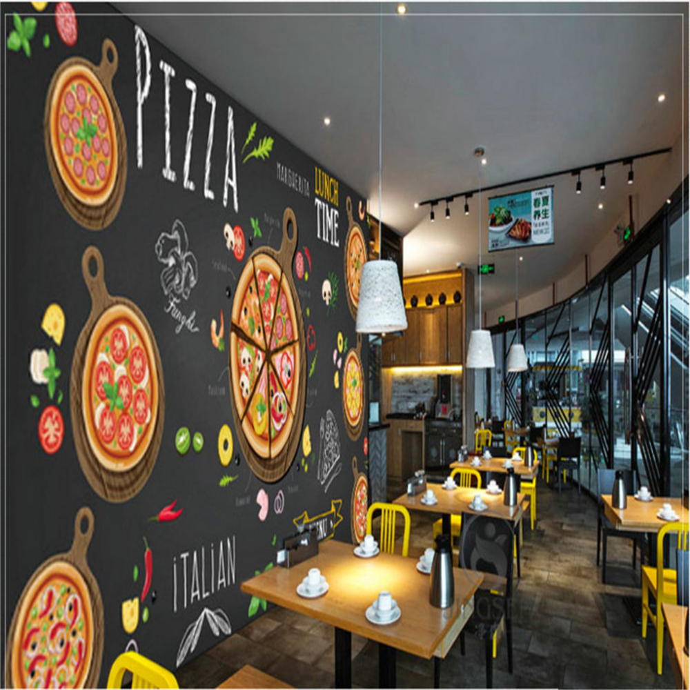 Custom Personality Mural Wallpapers Modern Fast Food Decor Wall Paper Papel De Parede