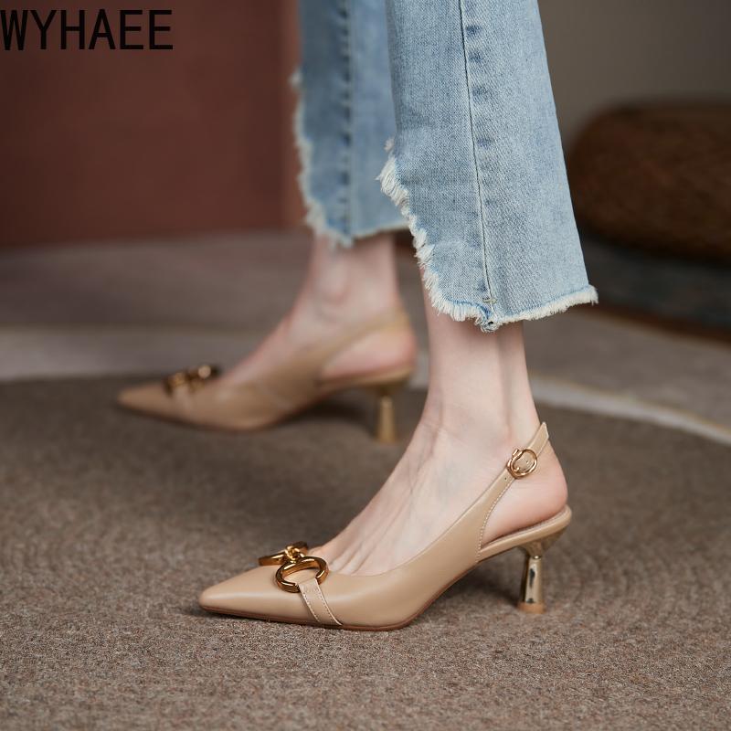 Sandals Comfortable Ladies Low Heel Metal Decorated Diamond Pointed Slingback High Heels Elegant Summer Shoes, Creamy-white
Sandals Comfortable Ladies Low Heel Metal Decorated Diamond Pointed Slingback High Heels Elegant Summer Shoes, Creamy-white