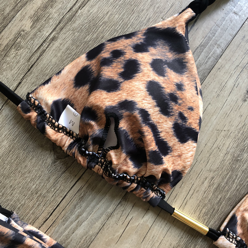 Sexy Leopard Bikinis Micro Bikini Set Push Up Thong Biquini High Cut Swimwear Women Mini Swimsuit Female Bathing Suit 220611