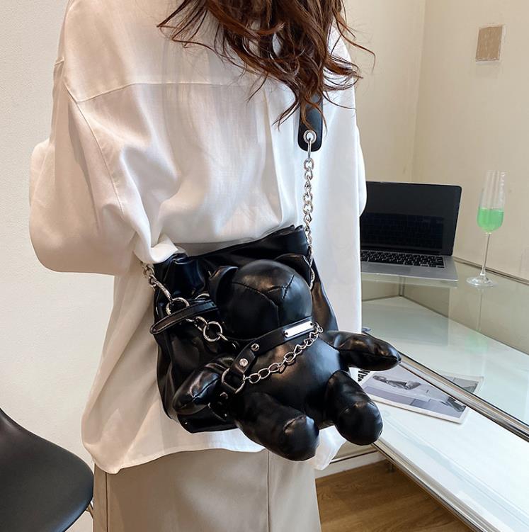 Crossbody Bag Creative Bear Doll Handbag Cute Shoulder Bag For Women Messenger Bags Bucket, Black
Crossbody Bag Creative Bear Doll Handbag Cute Shoulder Bag For Women Messenger Bags Bucket, Black