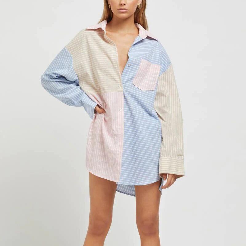 Women' Blouses & Shirts Summer Women' Casual Striped Stitching Lapel Long-sleeved Pockets Decorated Loose ShirtWomen, Multi
Women' Blouses & Shirts Summer Women' Casual Striped Stitching Lapel Long-sleeved Pockets Decorated Loose ShirtWomen, Multi