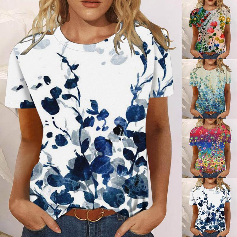 Women' Blouses & Shirts Floral Printed Short Sleeve Blouse Women Casual Loose Summer Tops Round Neck Tee Female Harajuku Chee22, Gn
Women' Blouses & Shirts Floral Printed Short Sleeve Blouse Women Casual Loose Summer Tops Round Neck Tee Female Harajuku Chee22, Gn