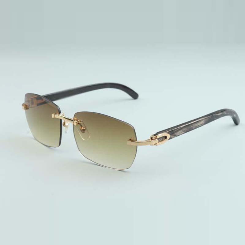 Buffs sunglasses glasses A1-3524012 with natural black pattern / hybrid horn temple and 58mm lens