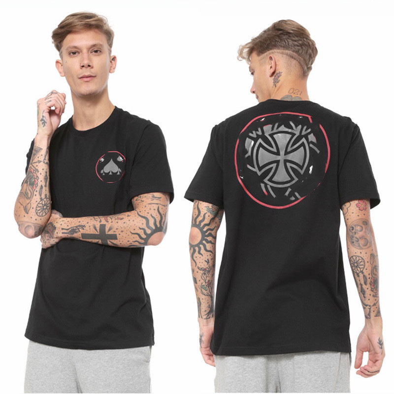 American skateboarding tide brand spade cross logo summer male and female skaters short sleeve hip-hop T-shirt, White
American skateboarding tide brand spade cross logo summer male and female skaters short sleeve hip-hop T-shirt, White