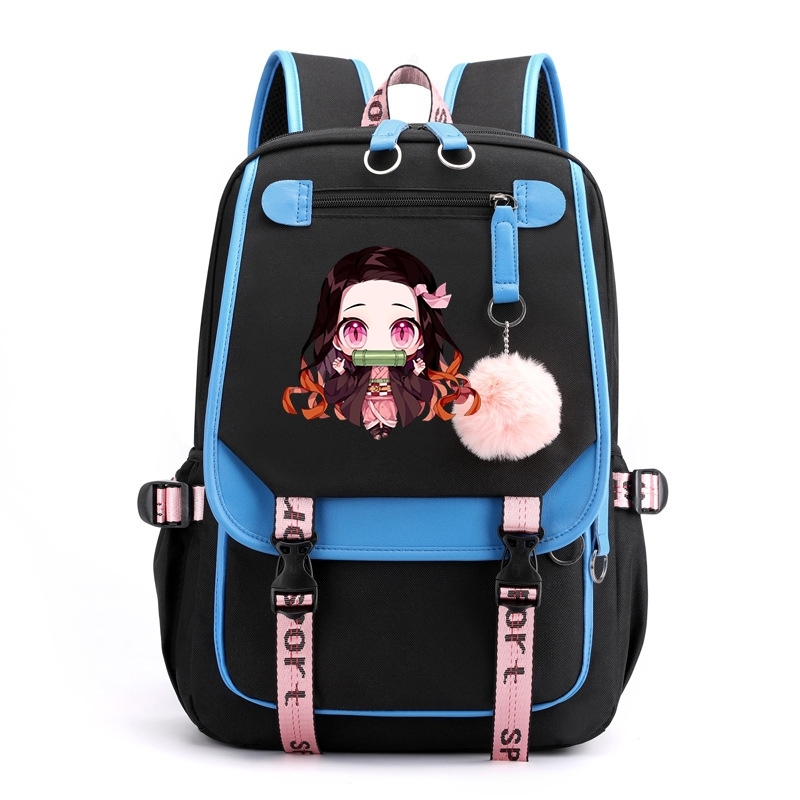Demon Slayer Nezuko Backpacks for Men Anime School Bag for Teenager Canvas Laptop Back Pack Women Rucksack Anime Nezuko Backpack 220817