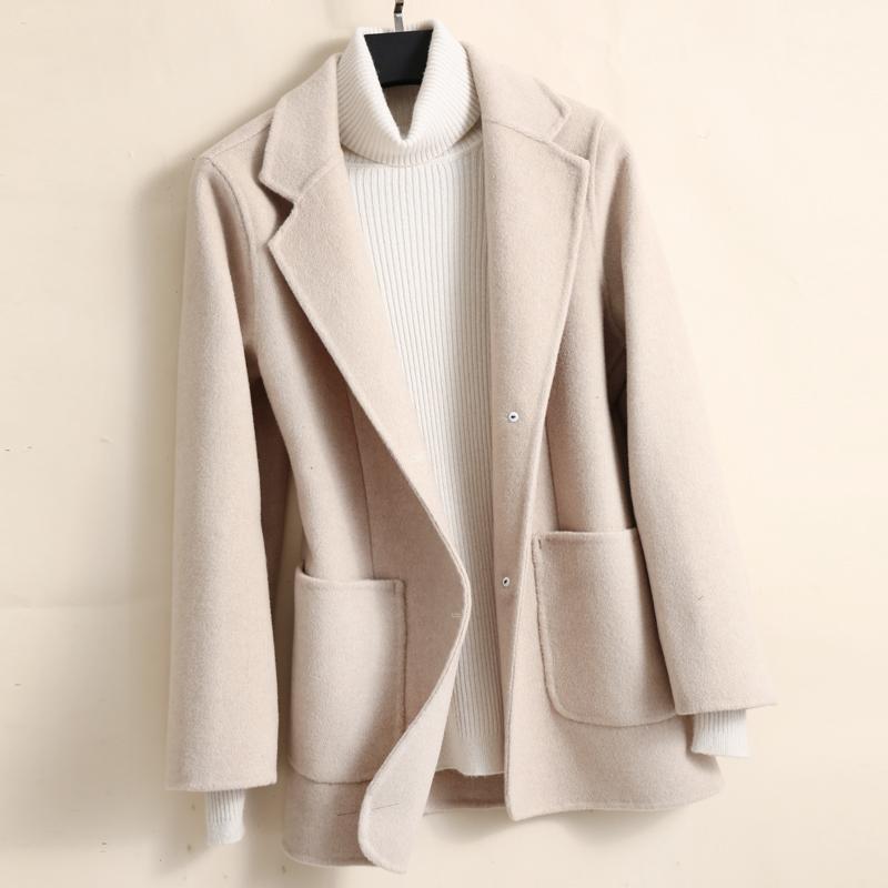 Women' Wool & Blends Short Solid Double Sided 100%Wool Coat Women 2022 Single Breasted Turn-Down Collar Winter Jacket Fashion Casaco Femini, Beige
Women' Wool & Blends Short Solid Double Sided 100%Wool Coat Women 2022 Single Breasted Turn-Down Collar Winter Jacket Fashion Casaco Femini, Beige