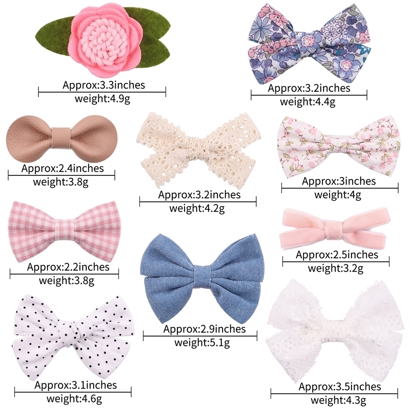 4Pcs Set Floral Hair Clip Set Girl Cute Bow Flower Lace Trimming Headwear Cartoon Clips pin Headdress Accessories 220720