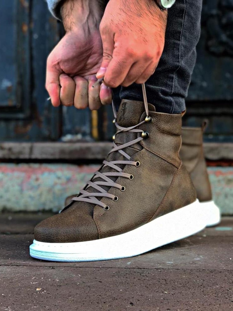 Knack High Sole Men 'S Winter Boots Casual Leather Comfortable Use Rain Waterproof Breathable Men 'S Ankle Boots