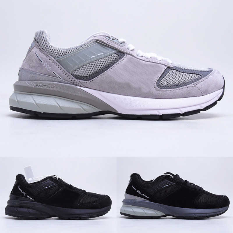 New M990 990 V5 Designer Skate Shoes Grey Triple Black Men Women Sports Low Sneakers 36-44