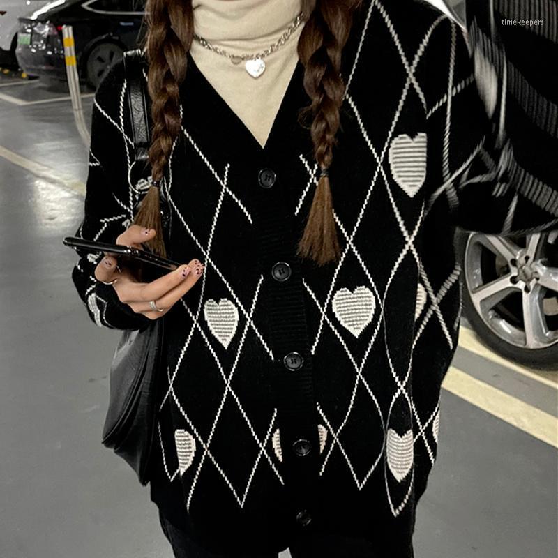 Women's Knits & Tees Fall Oversized Cardigan Women Fashion V Neck Black Sweater Heart Jacquard Loose Single Breasted Winter Clothes Office, Vest black
Women's Knits & Tees Fall Oversized Cardigan Women Fashion V Neck Black Sweater Heart Jacquard Loose Single Breasted Winter Clothes Office, Vest black