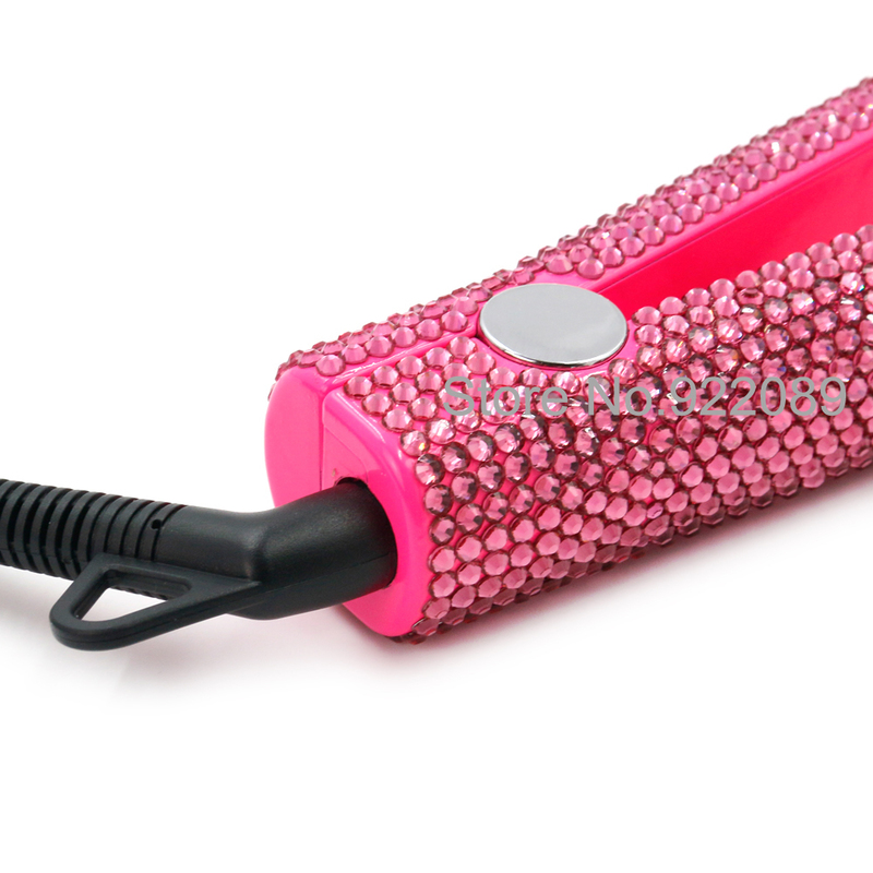 Professional Crystal Hair Flat Iron Plate Diamond Straightener Styling Tools with Bling s 220623
