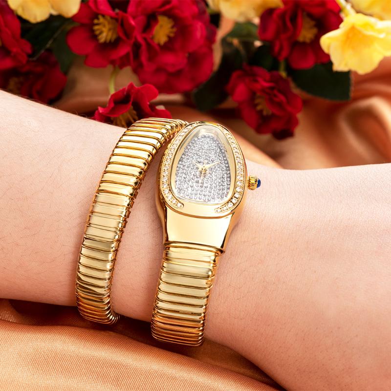 Wristwatches Women's Watch Snake Luxury Temperament Inlaid Diamond Gold Gift Bracelet For LoversWristwatches
Wristwatches Women's Watch Snake Luxury Temperament Inlaid Diamond Gold Gift Bracelet For LoversWristwatches