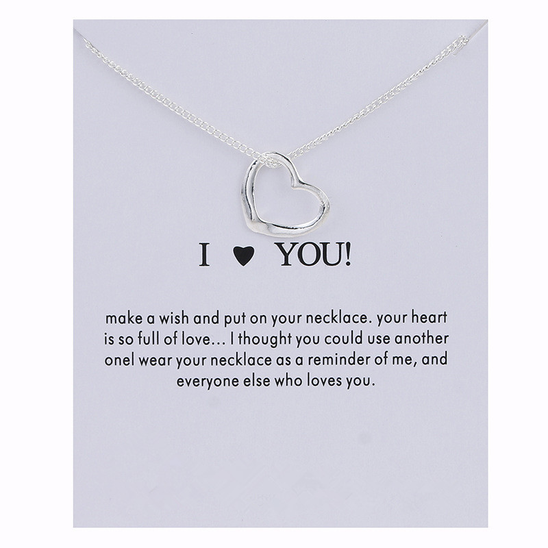 Dogeared Necklace With Gift card I Love You Heart Pendant For women Gold Color Link Fashion Jewelry Gift