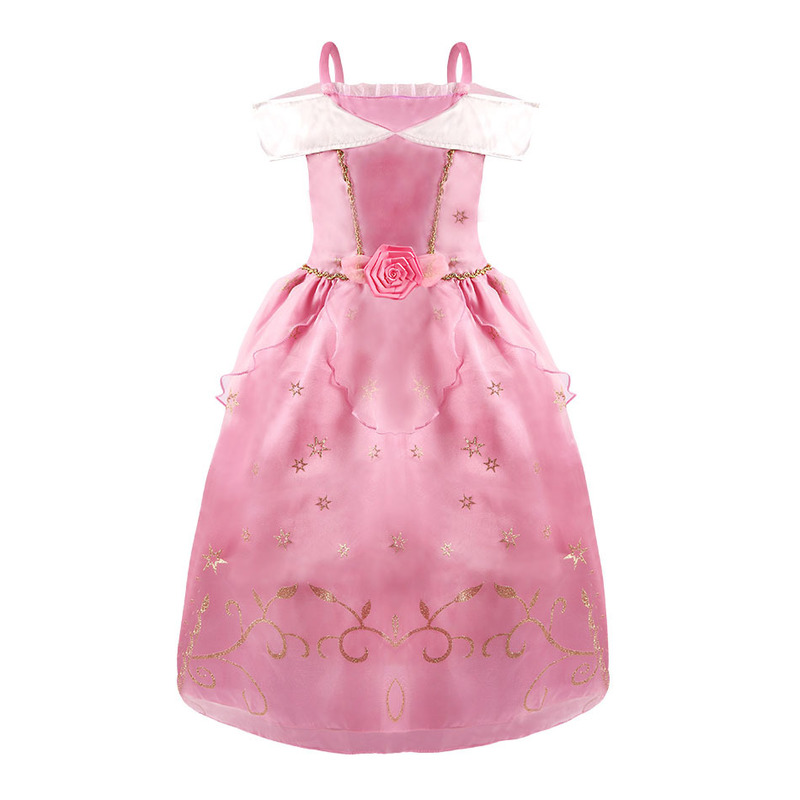 Kid Princess Dress Girl Summer Fancy Party Clothes Children Rapunzel Belle Sleeping Beauty Christmas Carnival Costume 220426