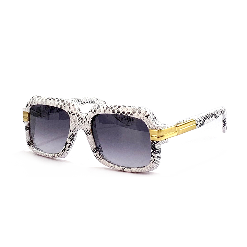 Square Sunglasses 607 Snakeskin Leather Black Gold Full Rim Optical Frame Vintage 56mm gafas de sol Fashion Sunglasses Glasses Frames Eyewear Eyeglasses wth box