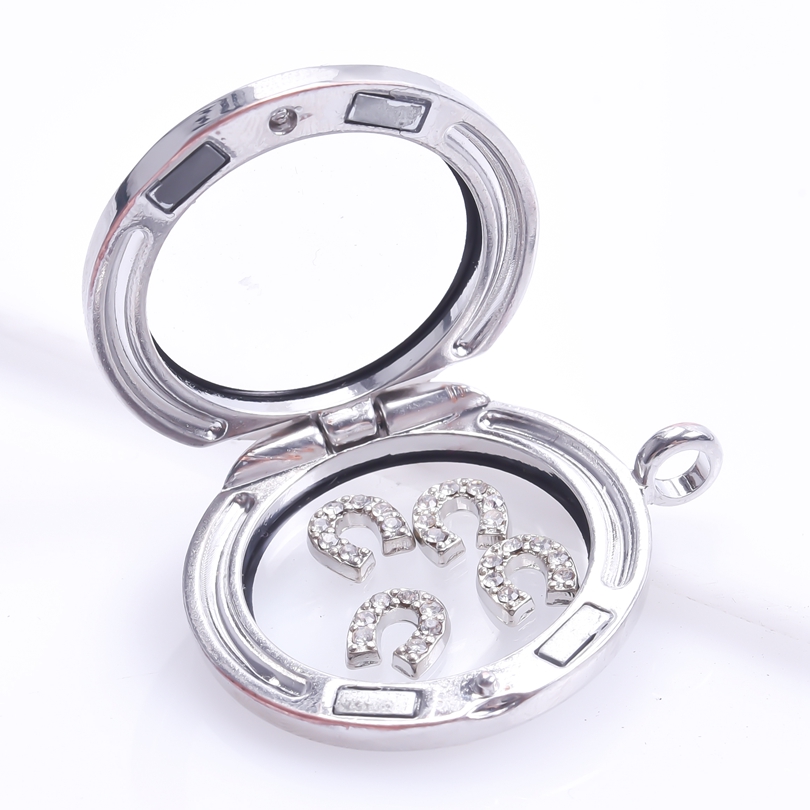 20PClot Crystal Horseshoe charm Floating Locket Charms Fit For Magnetic Memory living Lockets As Jewelry Making
