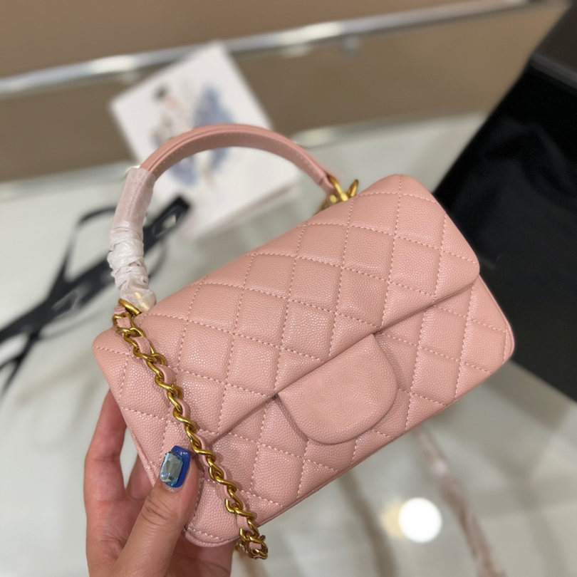 22Ss Hand Flap Bag Classic Top Caviar Grain Cowhide Leather Quilted Plaid Weave Chain Gold Hardware Shoulder Messenger Bag Wholesale Luxury Designer Totes
