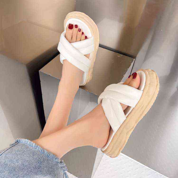 2022 Leather Flat Roman Shoes Women New Summer All-Match Cross Strap Sandals Female Ins Style Women's Sandals Y220412