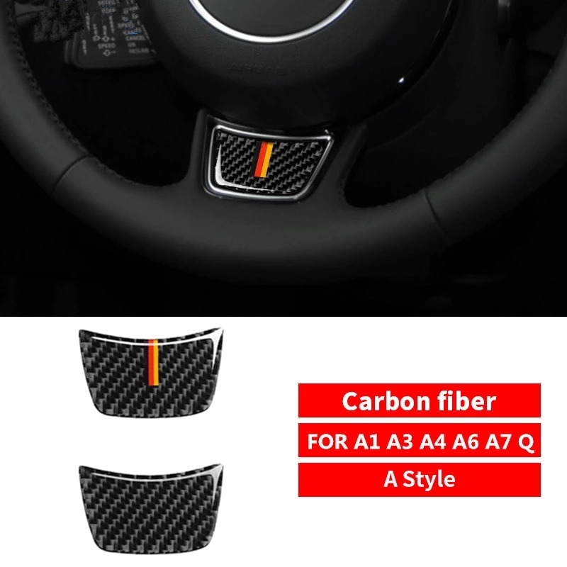 Car Carbon Fiber Steering Wheel Styling S Emblem Stickers For Audi A1 A3 A4 A5 A6 A7 2.0T Interior Modification Accessories