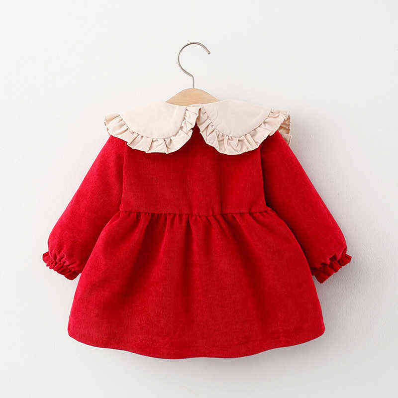 Melario New Christmas Baby Dress Baby Girl Clothes Autumn Winter Corduroy Dress Sweet Princess Dress Cute Little Girl Clothes Y220510