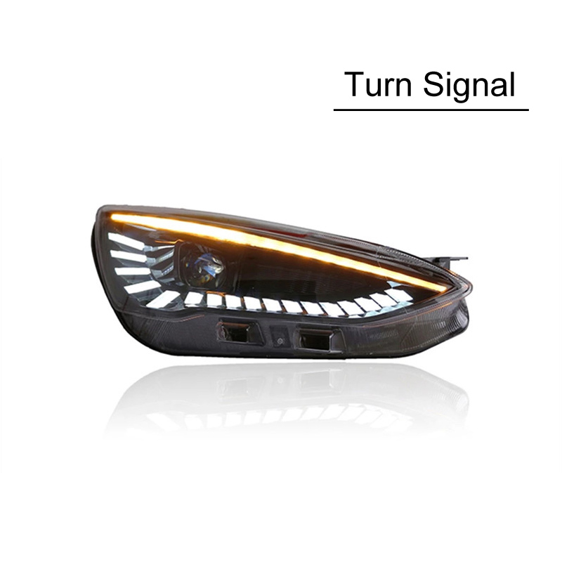 Dual Beam Lens Lamp For Ford Focus 20 19 Headlight Assembly Car Daytime Running Light LED Streamer Turn signal Light
