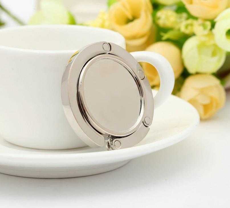 Wholesale Blank DIY Foldable Handbag Hanger Bag Purse Hanger Folding Hook Holder For Restaurant Table